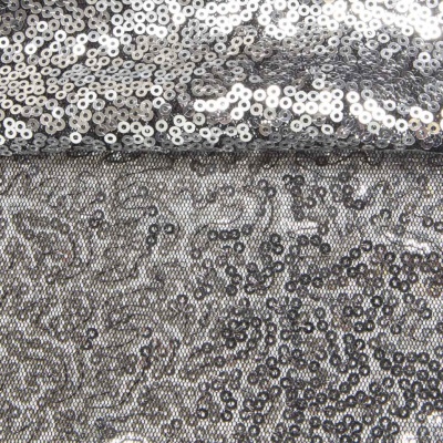 Сетка с пайетками №6, 188 гр/м2, шир.140см, цвет серый - купить в Батайске. Цена 433.60 руб.