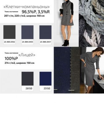 Ткань костюмная клетка 25577 2004, 230 гр/м2, шир.150см, цвет т.синий/сер/ч/бел - купить в Батайске. Цена 539.74 руб.