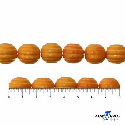 0309-Бусины деревянные "ОмТекс", 16 мм, упак.50+/-3шт, цв.003-оранжевый - купить в Батайске. Цена: 62.22 руб.