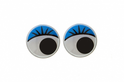Глазки для игрушек, круглые, с бегающими зрачками, 12 мм/упак.50+/-2 шт, цв. -синий - купить в Батайске. Цена: 95.04 руб.