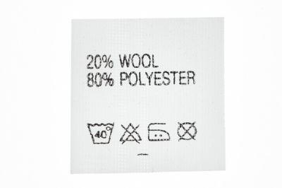 Состав и уход 20% wool 80% poliester - купить в Батайске. Цена: 64.21 руб.