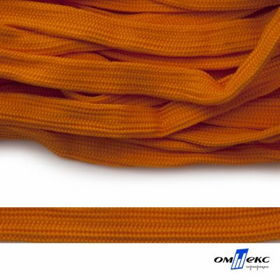 Шнур плетеный (плоский) d-12 мм, (уп.90+/-1м), 100% полиэстер, цв.267 - оранжевый - купить в Батайске. Цена: 8.62 руб.