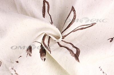Портьерная ткань лен-печать "Розабель", С1 (молоко+венге), 280 см - купить в Батайске. Цена 707.11 руб.