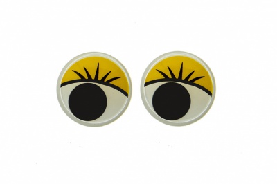 Глазки для игрушек, круглые, с бегающими зрачками, 12 мм/упак.50+/-2 шт, цв. -желтый - купить в Батайске. Цена: 95.04 руб.