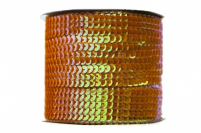 Пайетки "ОмТекс" на нитях, CREAM, 6 мм С / упак.73+/-1м, цв. 88 - оранжевый - купить в Батайске. Цена: 300.55 руб.