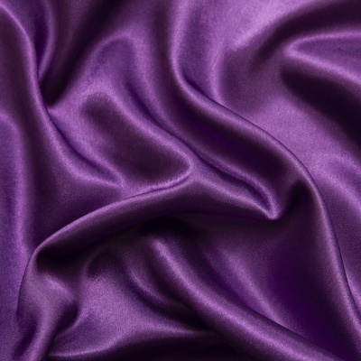 Поли креп-сатин 19-3536, 125 (+/-5) гр/м2, шир.150см, цвет фиолетовый - купить в Батайске. Цена 155.57 руб.