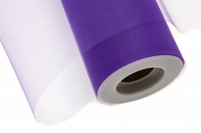 Фатин в шпульках 16-85, 10 гр/м2, шир. 15 см (в нам. 25+/-1 м), цвет фиолетовый - купить в Батайске. Цена: 100.69 руб.