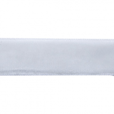 Лента бархатная нейлон, шир.12 мм, (упак. 45,7м), цв.01-белый - купить в Батайске. Цена: 457.61 руб.