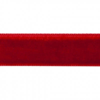 Лента бархатная нейлон, шир.12 мм, (упак. 45,7м), цв.45-красный - купить в Батайске. Цена: 392 руб.