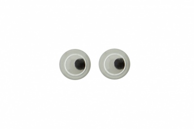 Глазки для игрушек, круглые, с бегающими зрачками, 3 мм/упак.100+/-5 шт, цв. -черно-белые - купить в Батайске. Цена: 25.40 руб.