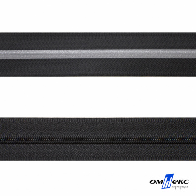 Рулонная молния с покрытием PVC спираль тип 3 (упак.270м) -черная с полосой СВО - купить в Батайске. Цена: 12.74 руб.