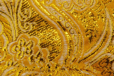 Ткань костюмная жаккард №12, 140 гр/м2, шир.150см, цвет жёлтый - купить в Батайске. Цена 383.29 руб.