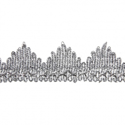 Тесьма металлизированная 0384-0240, шир. 40 мм/уп. 25+/-1 м, цвет серебро - купить в Батайске. Цена: 490.74 руб.