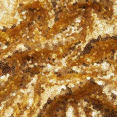 Сетка с пайетками №3, 188 гр/м2, шир.140см, цвет золотой - купить в Батайске. Цена 454.12 руб.