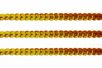 Пайетки "ОмТекс" на нитях, CREAM, 6 мм С / упак.73+/-1м, цв. 88 - оранжевый - купить в Батайске. Цена: 300.55 руб.