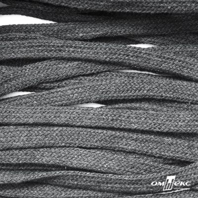 Шнур плетеный d-8 мм плоский, 70% хлопок 30% полиэстер, уп.85+/-1 м, цв.1027-серый - купить в Батайске. Цена: 735 руб.