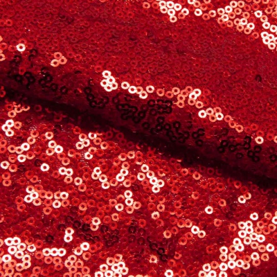 Сетка с пайетками №8, 188 гр/м2, шир.140см, цвет красный - купить в Батайске. Цена 433.60 руб.