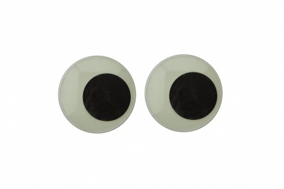 Глазки для игрушек, круглые, с бегающими зрачками, 24 мм/упак.50+/-2 шт, цв. -черно-белые - купить в Батайске. Цена: 60.32 руб.