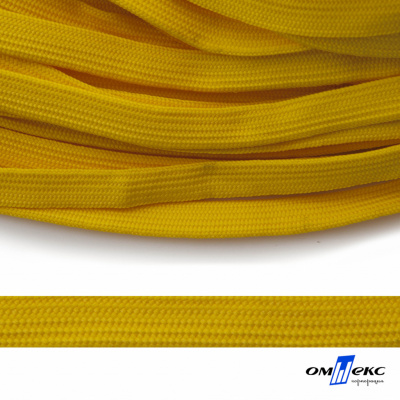 Шнур плетеный (плоский) d-12 мм, (уп.90+/-1м), 100% полиэстер, цв.269 - жёлтый - купить в Батайске. Цена: 8.62 руб.