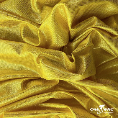 Трикотажное полотно голограмма, шир.140 см, #602 -жёлтый/жёлтый - купить в Батайске. Цена 385.88 руб.