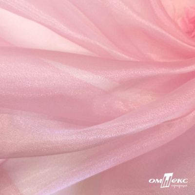Ткань органза, 100% полиэстр, 28г/м2, шир. 150 см, цв. #47 розовая пудра - купить в Батайске. Цена 86.24 руб.
