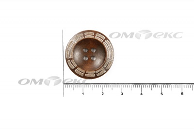 Пуговица деревянная круглая №53 (25мм) - купить в Батайске. Цена: 3.68 руб.