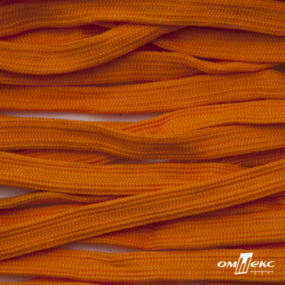 Шнур плетеный (плоский) d-12 мм, (уп.90+/-1м), 100% полиэстер, цв.267 - оранжевый - купить в Батайске. Цена: 8.62 руб.