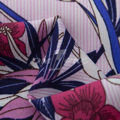 Плательная ткань "Фламенко" 18.1, 80 гр/м2, шир.150 см, принт растительный - купить в Батайске. Цена 239.03 руб.