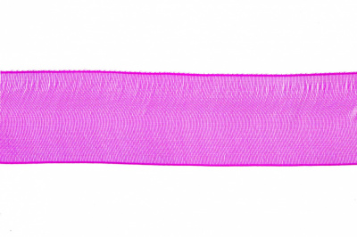Лента органза 1015, шир. 10 мм/уп. 22,8+/-0,5 м, цвет ярк.розовый - купить в Батайске. Цена: 38.39 руб.
