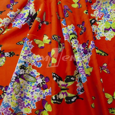 Плательная ткань "Софи" 7.1, 75 гр/м2, шир.150 см, принт бабочки - купить в Батайске. Цена 241.49 руб.