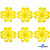 Кружево гипюр "Ромашка" 0575-1169, шир. 25 мм/уп.13,7 м, цвет 8208-жёлтый - купить в Батайске. Цена: 289.76 руб.