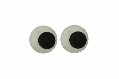 Глазки для игрушек, круглые, с бегающими зрачками, 15 мм/упак.50+/-2 шт, цв. -черно-белые - купить в Батайске. Цена: 47.40 руб.