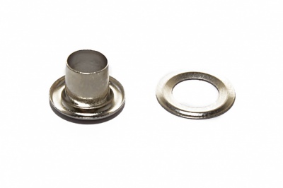 Люверсы металлические "ОмТекс", блочка/кольцо, (4 мм) - цв.никель - купить в Батайске. Цена: 0.24 руб.