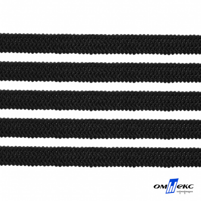 Лента эластичная вязанная (резинка) 4 мм (200+/-1 м) 400 гр/м2 черная бобина "ОМТЕКС" - купить в Батайске. Цена: 1.78 руб.