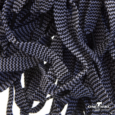 Шнурки #107-07, плоские 130 см, двухцветные цв.серый/чёрный - купить в Батайске. Цена: 23.03 руб.