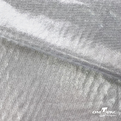 Трикотажное полотно голограмма, шир.140 см, #602 -белый/серебро - купить в Батайске. Цена 385.88 руб.