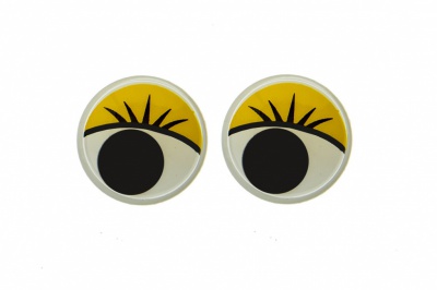 Глазки для игрушек, круглые, с бегающими зрачками, 15 мм/упак.50+/-2 шт, цв. -желтый - купить в Батайске. Цена: 113.01 руб.