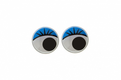 Глазки для игрушек, круглые, с бегающими зрачками, 8 мм/упак.50+/-2 шт, цв. -синий - купить в Батайске. Цена: 59.05 руб.