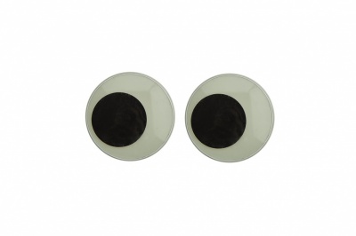 Глазки для игрушек, круглые, с бегающими зрачками, 18 мм/упак.50+/-2 шт, цв. -черно-белые - купить в Батайске. Цена: 41.81 руб.