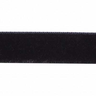Лента бархатная нейлон, шир.12 мм, (упак. 45,7м), цв.03-черный - купить в Батайске. Цена: 448.27 руб.