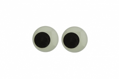 Глазки для игрушек, круглые, с ресничками, 10 мм/упак.50+/-2 шт, цв. -черно-белые - купить в Батайске. Цена: 21.24 руб.