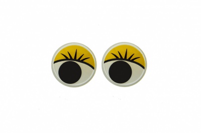 Глазки для игрушек, круглые, с бегающими зрачками, 8 мм/упак.50+/-2 шт, цв. -желтый - купить в Батайске. Цена: 59.05 руб.