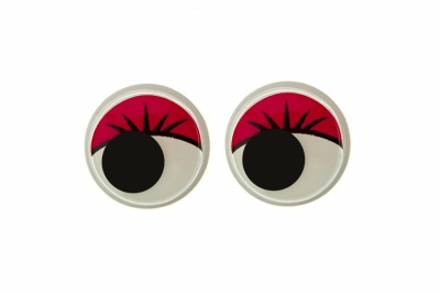 Глазки для игрушек, круглые, с бегающими зрачками, 12 мм/упак.50+/-2 шт, цв. -красный - купить в Батайске. Цена: 95.04 руб.