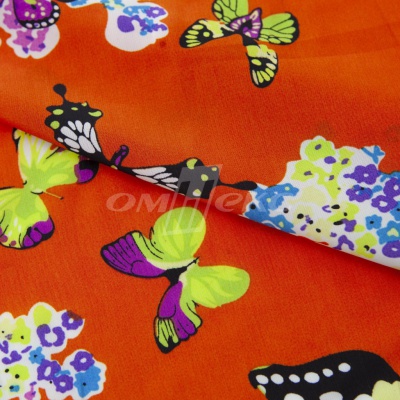 Плательная ткань "Софи" 7.1, 75 гр/м2, шир.150 см, принт бабочки - купить в Батайске. Цена 241.49 руб.