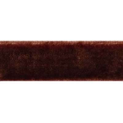 Лента бархатная нейлон, шир.12 мм, (упак. 45,7м), цв.120-шоколад - купить в Батайске. Цена: 396 руб.