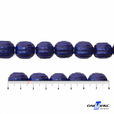 0309-Бусины деревянные "ОмТекс", 16 мм, упак.50+/-3шт, цв.006-синий - купить в Батайске. Цена: 62.22 руб.