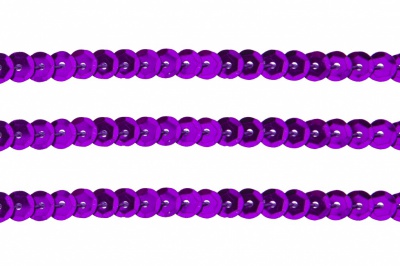 Пайетки "ОмТекс" на нитях, SILVER-BASE, 6 мм С / упак.73+/-1м, цв. 12 - фиолет - купить в Батайске. Цена: 300.55 руб.